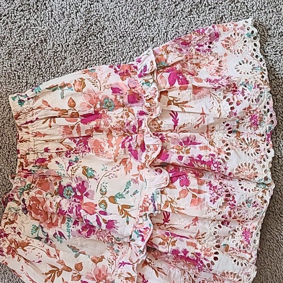 Cotton Watercolor Floral Flutter Mini Skirt - Picture 12 of 14